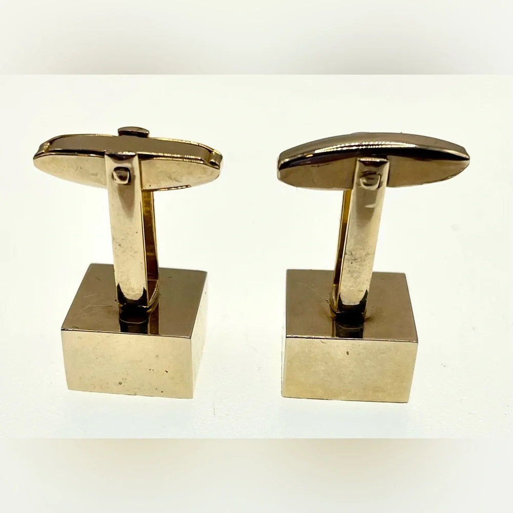 3 for $30 Vintage Sarah Coventry Daytona 500 Cufflinks Gold Tone Cubed